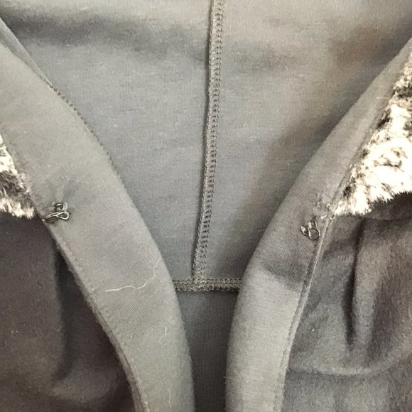 Slinky Brand Dark Gray Faux Fur Collar Jacket M - Picture 4 of 8